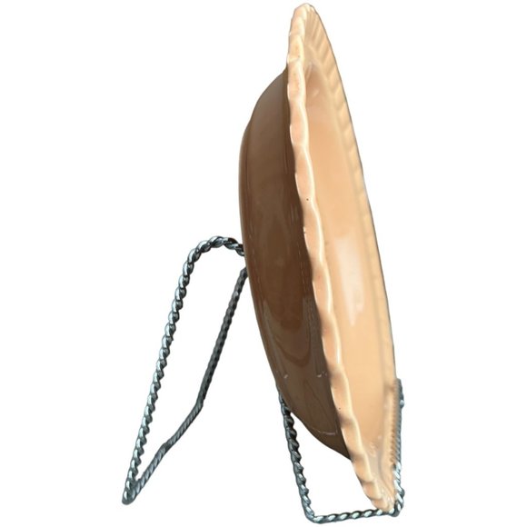 RARE: Vtg BETTY CROCKER Peach-Colored Pumpkin PIE PLATE Dish Recipe Taiwan 11" - Picture 10 of 15